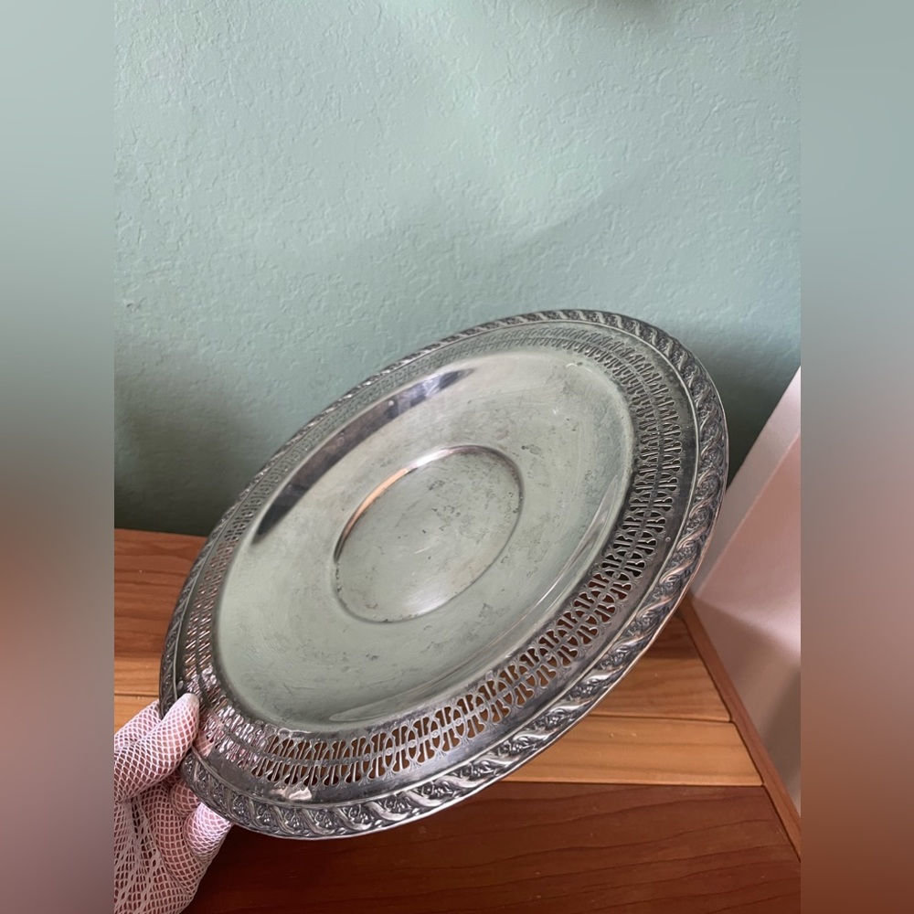 Vintage Silver Plated Tray 12.5”